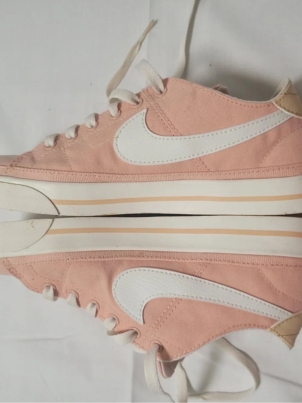 Nike Light Pink Canvas Low-Top Sneakers with White Accents